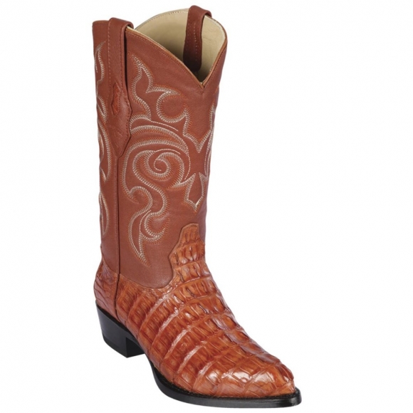 Los Altos Men's Cognac Caiman Tail Western Boots | Cognac