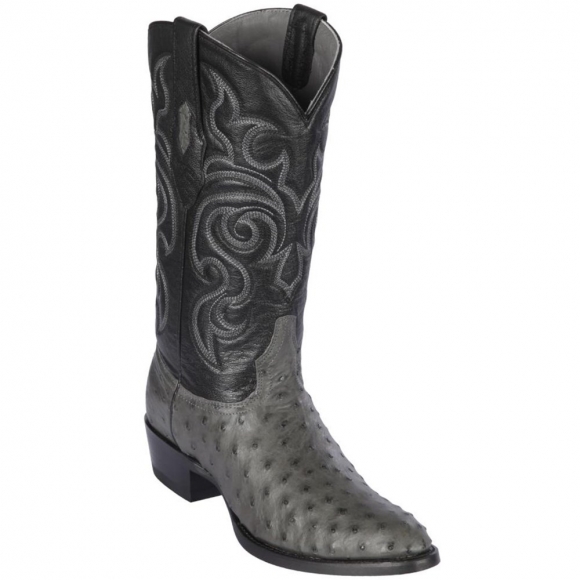 Los Altos Men's Grey Ostrich Cowboy Boots | Grey