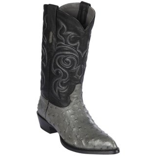 Los Altos Men's Grey Ostrich Cowboy Boots J-Toe | Grey