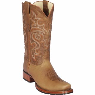 Los Altos Men's Honey Brown Square Toes Cowboy Boots | Brown