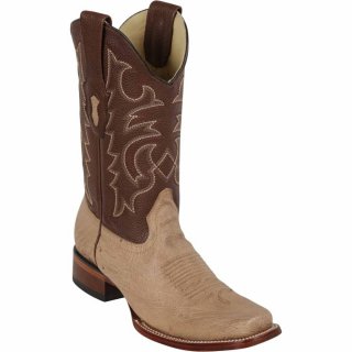 Los Altos Men's Mens Square Toe Smooth Ostrich Western Boots | Mocka Brown