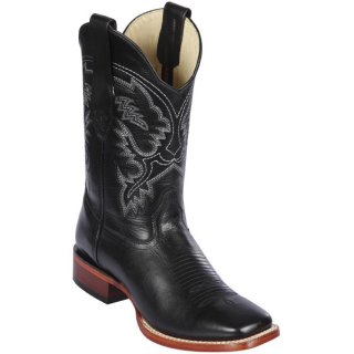 Los Altos Men's Black Square Toe Cowboy Boots | Black