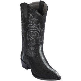 Los Altos Men's Stingray Rowstone J-Toe Cowboy Boots | Black