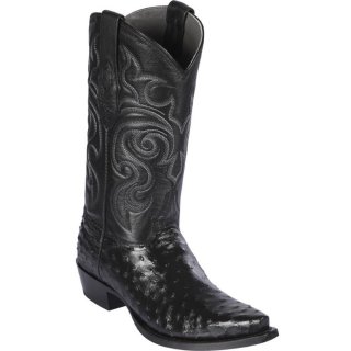Los Altos Men's Mens Black Ostrich Boots | Black