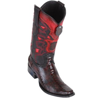 Los Altos Men's Ostrich Leg Black Cherry European Western Boots | Black Cherry
