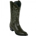 Los Altos Men's Ostrich Leg Olive Green Cowboy Boots R-Toe | Olive Green