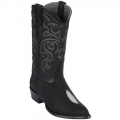 Los Altos Men's Single Stone Stingray Boots J-Toe | Black