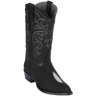 Los Altos Men's Single Stone Stingray Boots J-Toe | Black