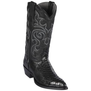 Los Altos Men's Black Snakeskin Boots | Black