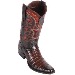 Los Altos Men's Caiman Boots European Square Toe - Faded Brown | Faded Brown
