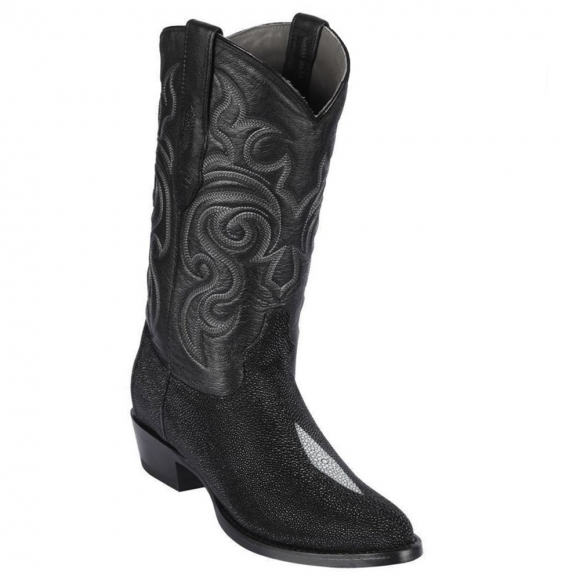 Los Altos Men's Single Stone Stingray Cowboy Boots | Black