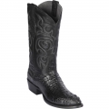 Los Altos Men's Hornback Caiman Boots Round Toe | Black