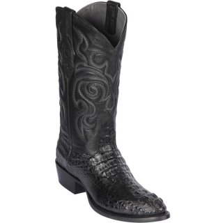 Los Altos Men's Hornback Caiman Boots Round Toe | Black