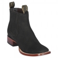 Los Altos Men's Black Square Toe Ankle Boots | Black