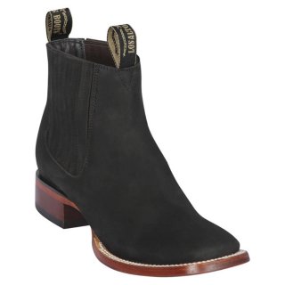 Los Altos Men's Black Square Toe Ankle Boots | Black
