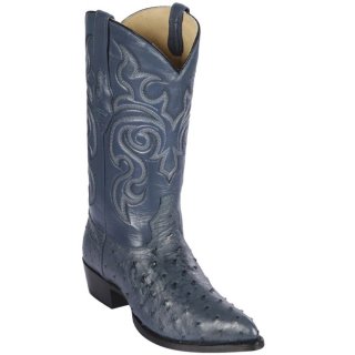 Los Altos Men's Blue Ostrich Cowboy Boots J-Toe | Blue Jean