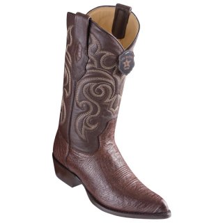Los Altos Men's Smooth Ostrich Brown Cowboy Boots J-Toe | Brown