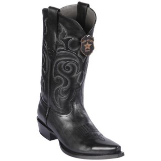 Los Altos Men's Black Snip Toe Cowboy Boots | Black