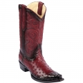 Los Altos Men's Western Ostrich Leather Boots | Burgundy