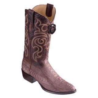 Los Altos Men's Sanded Brown Ostrich Leg Boots | Sanded Brown