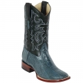 Los Altos Men's Blue Square Toe Ostrich Leg Boots | Blue