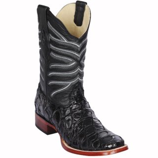 Los Altos Men's Black Pirarucu Fish Cowboy Boots | Black