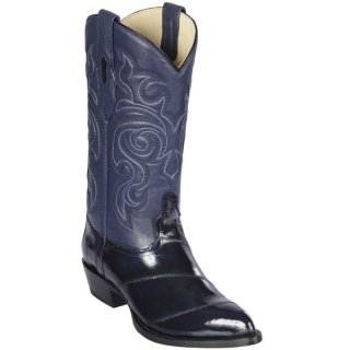 Los Altos Men's Navy Blue Eel-Skin Boots | Navy Blue