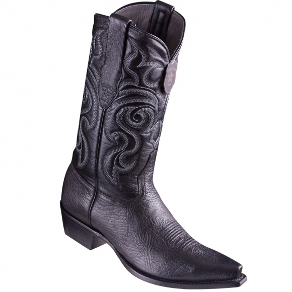 Los Altos Men's Bull Shoulder Cowboy Boots | Black