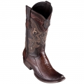 Los Altos Men's Brown Ostrich Leg Boots | Faded Brown