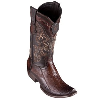 Los Altos Men's Brown Ostrich Leg Boots | Faded Brown