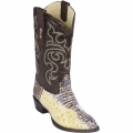 Los Altos Men's Natural Caiman Hornback J-Toe Cowboy Boots | Natural