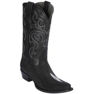 Los Altos Men's Snip Toe Stingray Cowboy Boots | Black