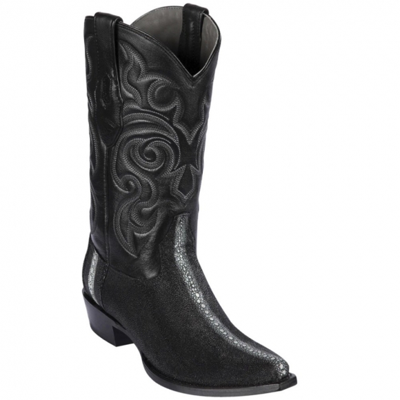 Los Altos Men's Stingray Full Stone Snip Toe Boots | Black