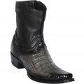 Los Altos Men's Short Ankle Grey Caiman Boots - European Toe | Gray