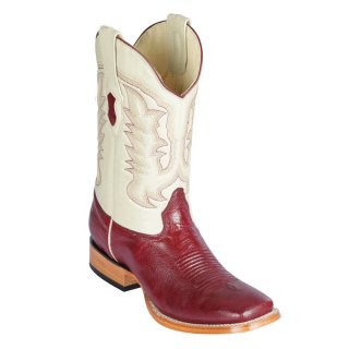Los Altos Men's Smooth Ostrich Boots | Burgundy