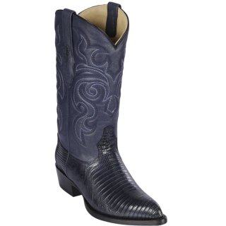 Los Altos Men's Lizard Cowboy Boots J-Toe Navy Blue | Navy Blue