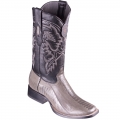 Los Altos Men's Ostrich Leg Grey Square Toe Cowboy Boots | Grey
