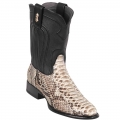 Los Altos Men's Roper Snakeskin Boots | Natural