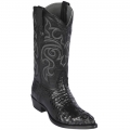 Los Altos Men's Caiman Hornback J-Toe Western Boots | Black