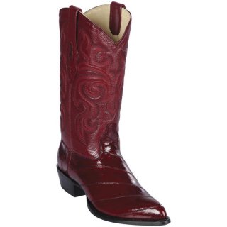 Los Altos Men's Burgundy Eel Cowboy Boots J-Toe | Burgundy
