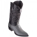 Los Altos Men's Smooth Ostrich Boots J-Toe | Grey