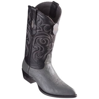 Los Altos Men's Smooth Ostrich Boots J-Toe | Grey