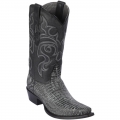 Los Altos Men's Sanded Black Lizard Skin Boots | Sanded Black