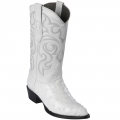Los Altos Men's White Ostrich Cowboy Boots | White