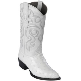 Los Altos Men's White Ostrich Cowboy Boots | White