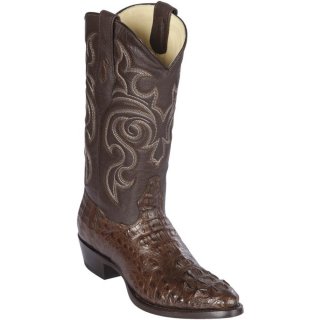 Los Altos Men's Brown Caiman Horn-Back R-Toe Western Boots | Brown