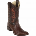 Los Altos Men's Square Toe Ostrich Boots Brown | Brown