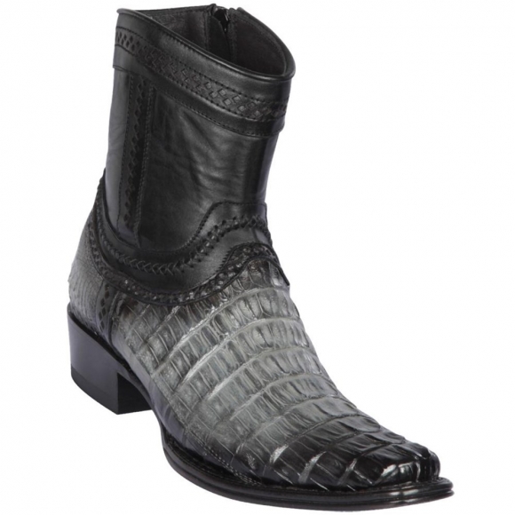 Los Altos Men's Ankle Caiman Tail Boots | Grey
