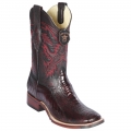 Los Altos Men's Ostrich Leg Square Toe Cowboy Boots | Black Cherry