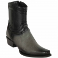 Los Altos Men's Grey Smooth Ostrich Short Cowboy Boots | Grey